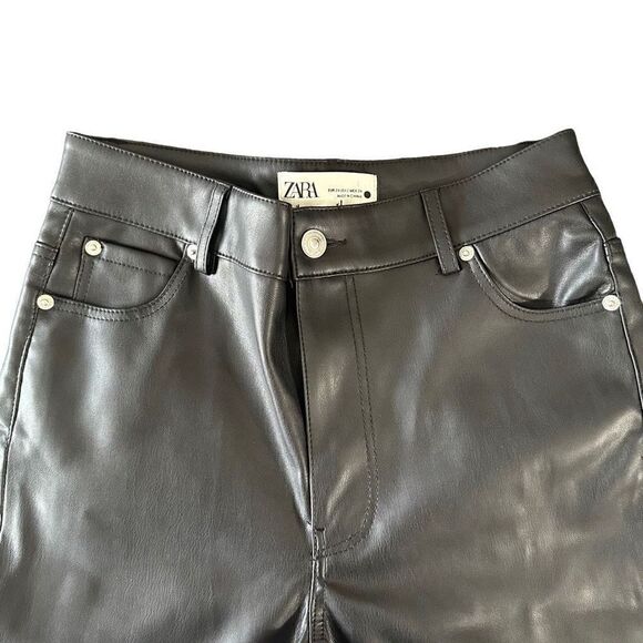 Zara faux leather pants size 2 - Picture 2 of 7
